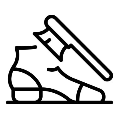 Brush clean shoe icon, outline style