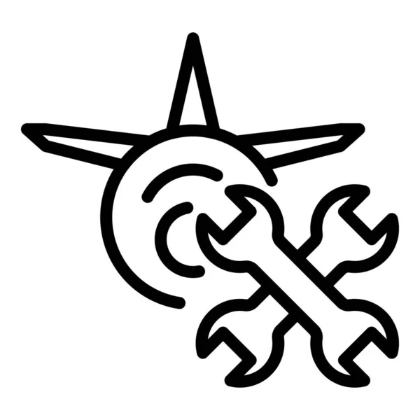 Aviation repair service icon, outline style — 图库矢量图片