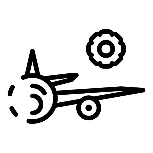 Airplane service icon, outline style — 스톡 벡터