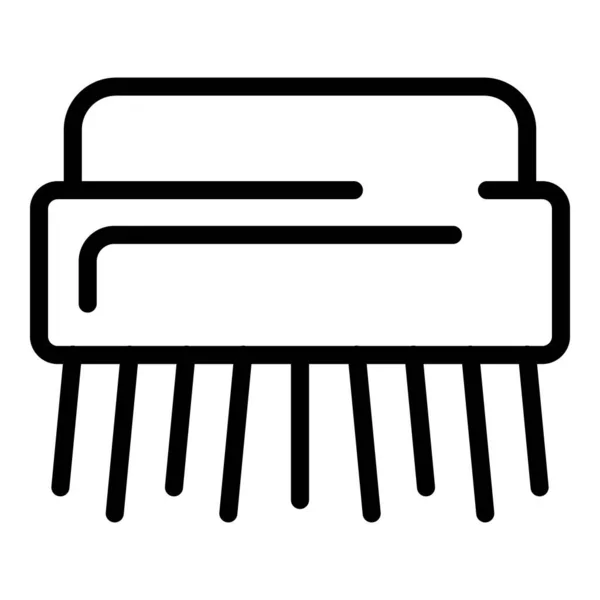 Brush shoe cleaning icon, outline style — Stockvektor