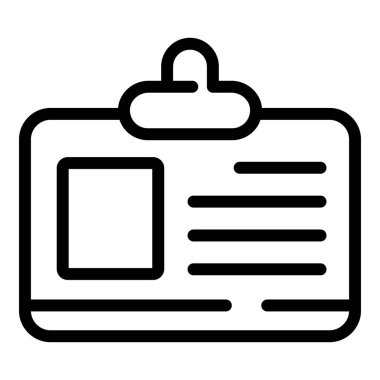 Audit id card icon, outline style