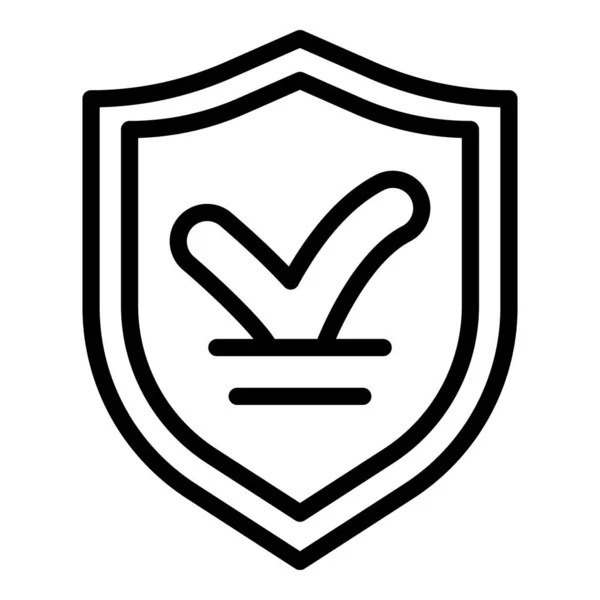 Protected shield audit icon, outline style — Διανυσματικό Αρχείο