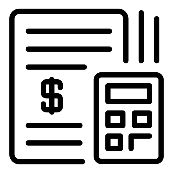 Financial papers icon, outline style — Stock Vector
