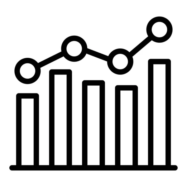 Graphique d'audit icône de graphique, style de contour — Image vectorielle