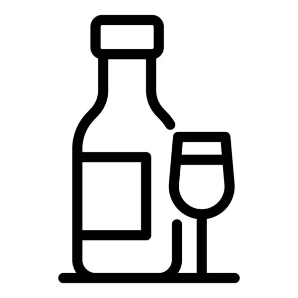 Icono de botella de alcohol, estilo de esquema — Archivo Imágenes Vectoriales