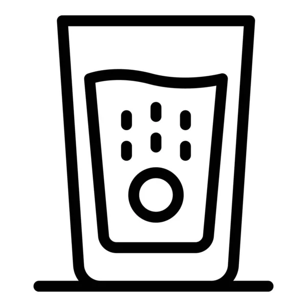 Antystres szklanej wody ikona pigułki, styl kontur — Wektor stockowy