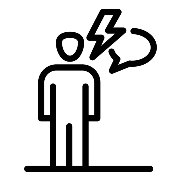 Stimmung Mann Stress-Ikone, Umriss Stil — Stockvektor