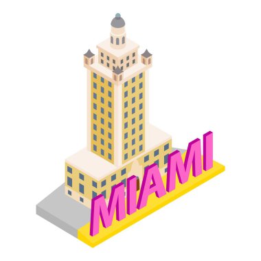 Miami şehir simgesi, izometrik biçim