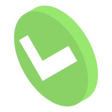 Onaylı işaret simgesi, izometrik stil