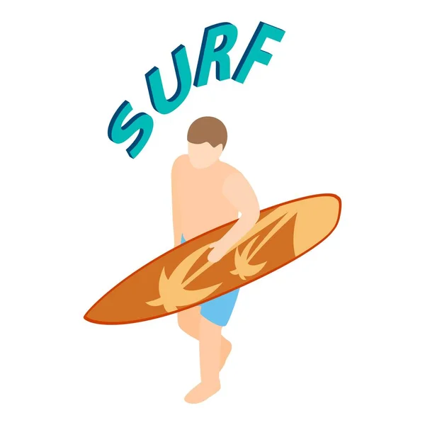 Surfer-Ikone, isometrischer Stil — Stockvektor