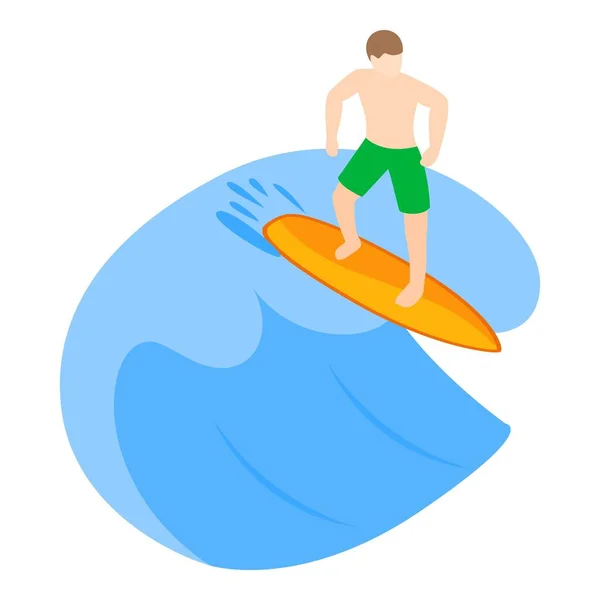 Surfing school icon, isometric style — Stock Vector