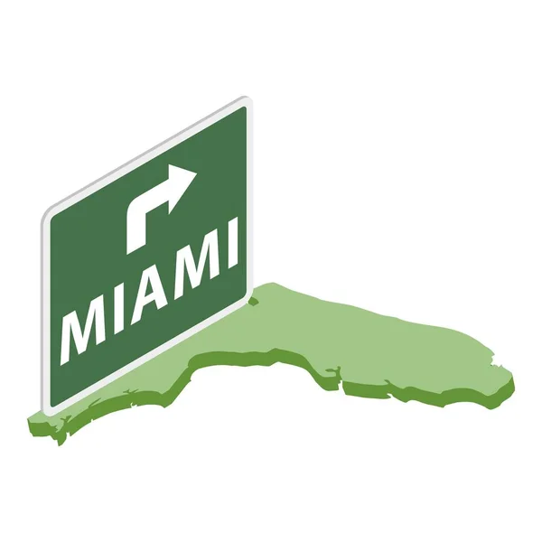 Icono de viaje de Miami, estilo isométrico — Archivo Imágenes Vectoriales