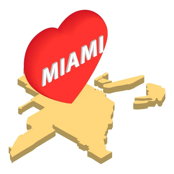 Aşk Miami simgesi, izometrik biçim — Stok Vektör