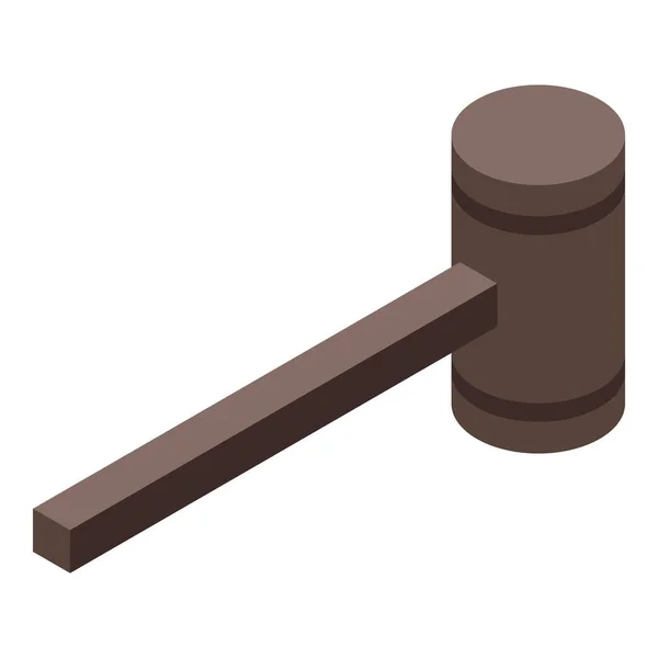 Wood hammer icon, isometric style — Stock Vector