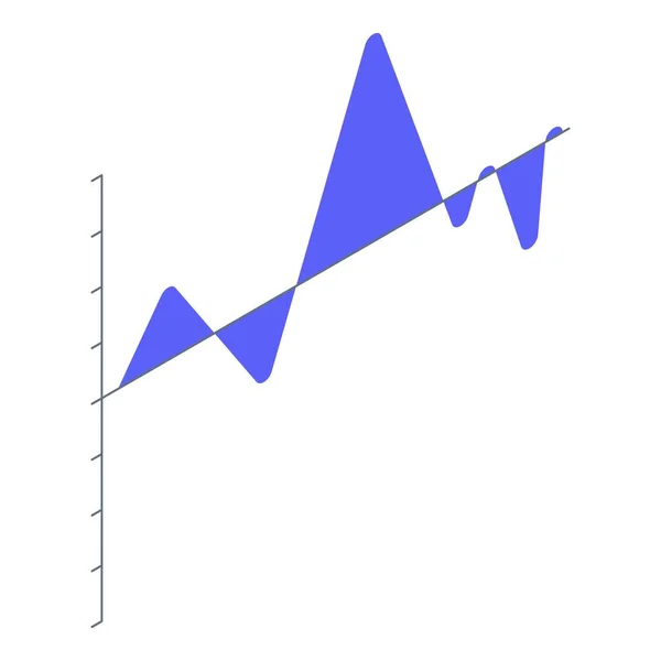 Icône de graphique de données d'onde, style isométrique — Image vectorielle
