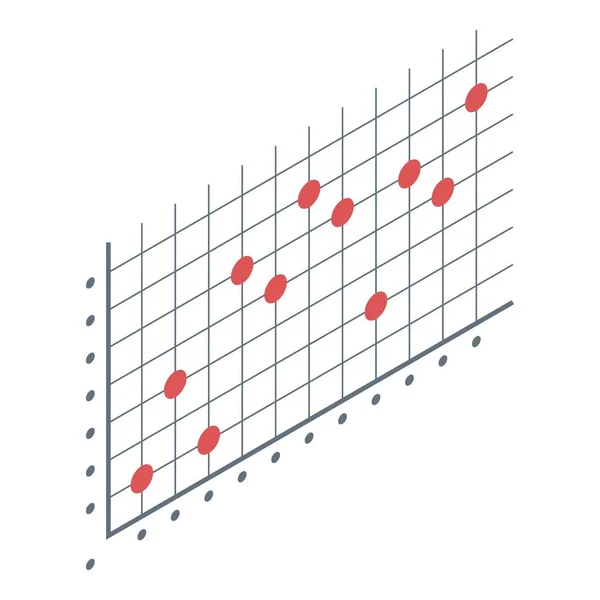 Icône du graphique financier par points, style isométrique — Image vectorielle
