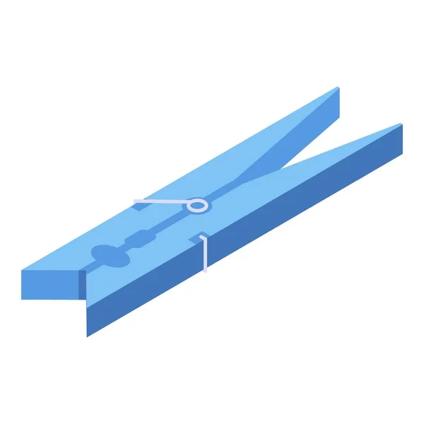 Blue clothes pin icon, isometric style — Stock Vector
