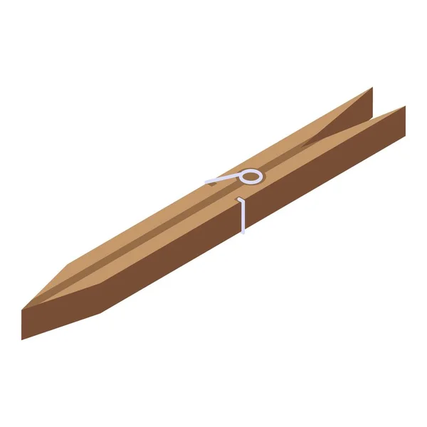 Εικονίδιο καρφίτσας από ξύλο, ισομετρικό στυλ — Διανυσματικό Αρχείο