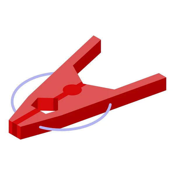 Icona con spillo rosso, stile isometrico — Vettoriale Stock