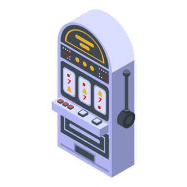 Kumarhane slot makinesi simgesi, izometrik biçim