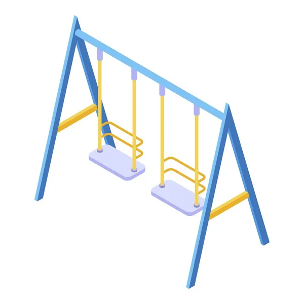 Doppelte Kinderschaukel, isometrischer Stil — Stockvektor