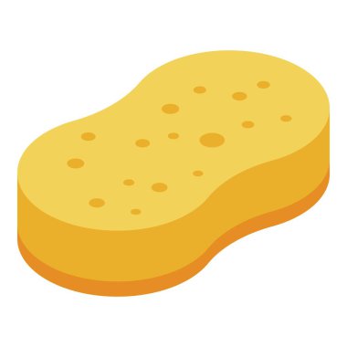 Bebek yıkama süngeri simgesi, izometrik biçim