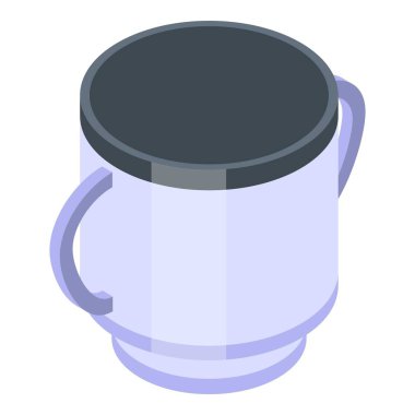 Sippy cup icon, isometric style