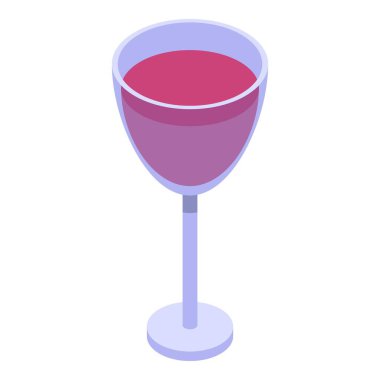 Mangosteen şarap kadehi ikonu, izometrik tarzda