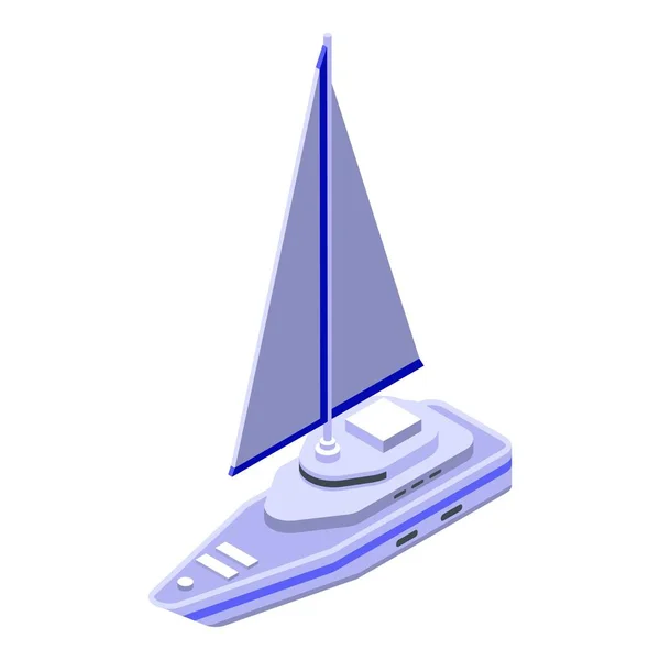 Yachtsegelboot-Ikone, isometrischer Stil — Stockvektor