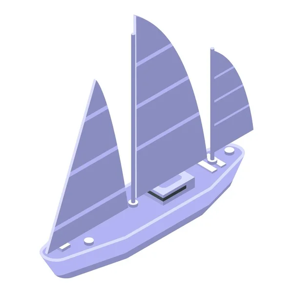 Icona della barca, stile isometrico — Vettoriale Stock