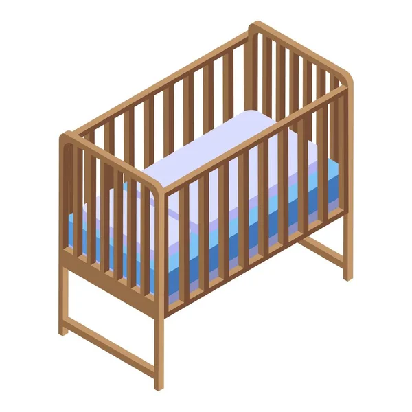 Babybett-Ikone, isometrischer Stil — Stockvektor