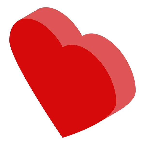 Icono corazón rojo, estilo isométrico — Archivo Imágenes Vectoriales