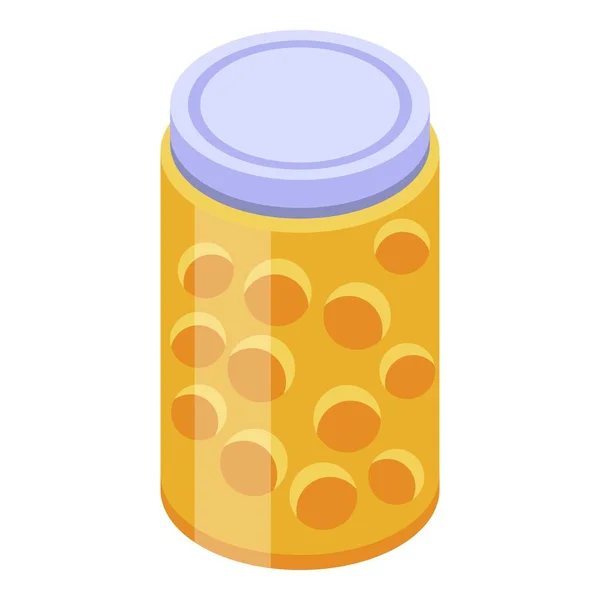 Physalis jam jar ikona, isometrický styl — Stockový vektor