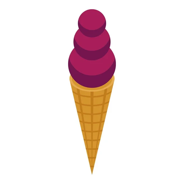 Ikona mangostanové zmrzliny, izometrický styl — Stockový vektor