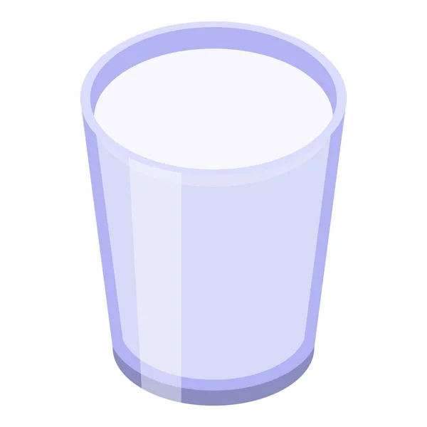 Glass juice longan icon, isometric style — Stock Vector