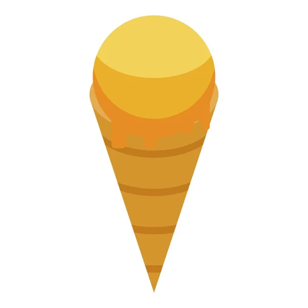 Sárgabarack fagylalt ikon, izometrikus stílus — Stock Vector