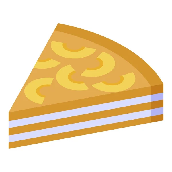 Icône gâteau au fromage à l'abricot, style isométrique — Image vectorielle