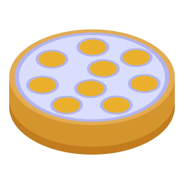 Apricot cake icon, isometric style — Stock Vector