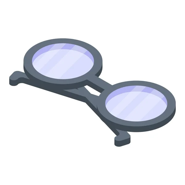 Architect round eyeglasses icon, isometric style — Stock Vector