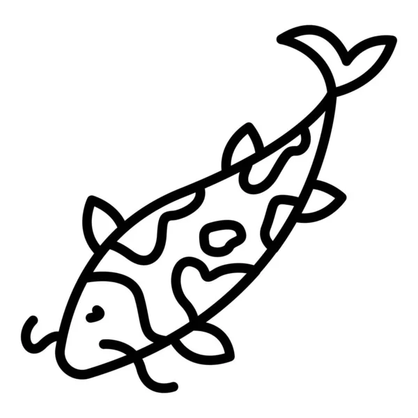 Koi sazan balığı ikonu, taslak biçimi — Stok Vektör