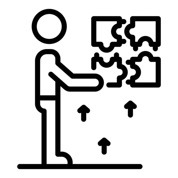 Rätsel lösen Geschicklichkeitssymbol, Umrissstil — Stockvektor