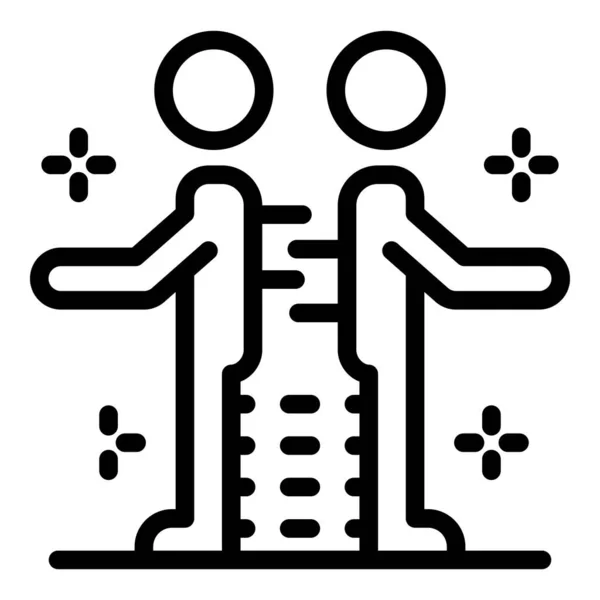 Teamwork life färdigheter ikon, skissera stil — Stock vektor