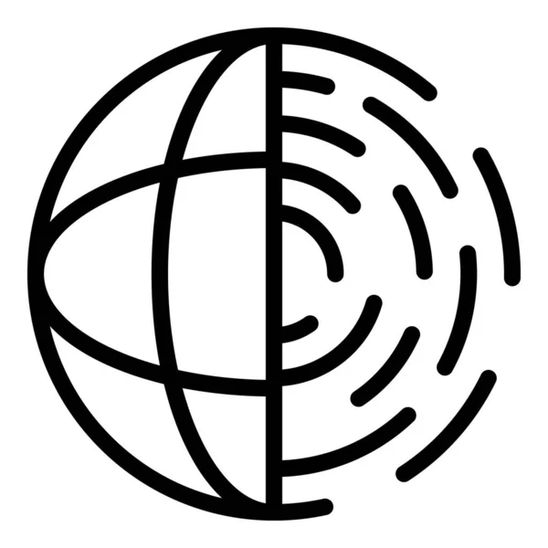 Positief icoon voor mondiale levensvaardigheden, contourstijl — Stockvector