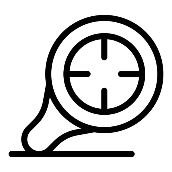 Förstoringsglas mål ikon, skissera stil — Stock vektor