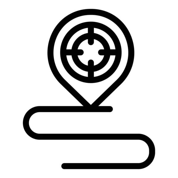 Ziel-Map-Pin-Symbol, Umrissstil — Stockvektor