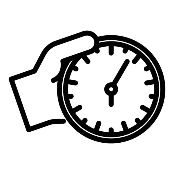 Vzít ikonu nástěnných hodin, styl osnovy — Stockový vektor