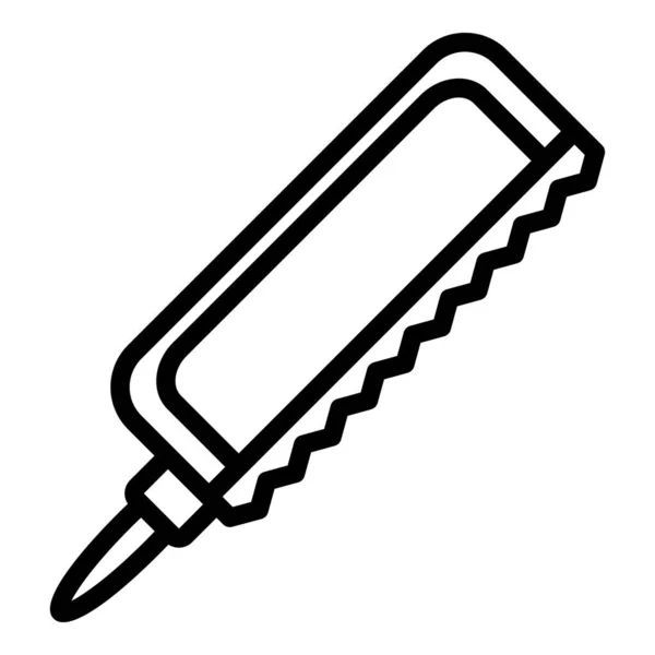 Metalen hand zag pictogram, Kaderstijl — Stockvector