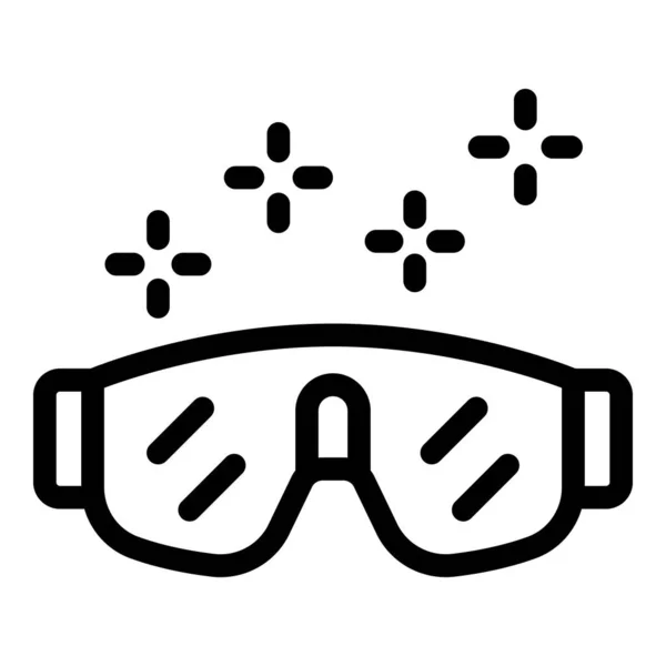 Значок "Защищенные очки", стиль контура — стоковый вектор