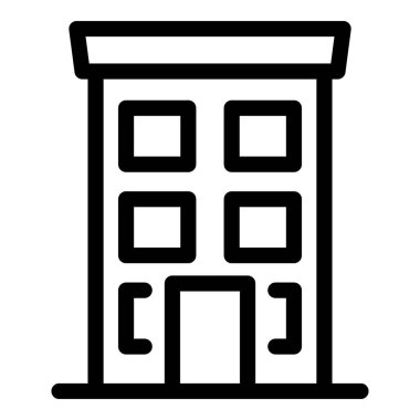 Office building icon, outline style