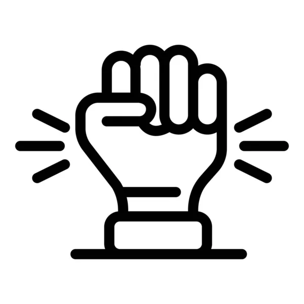 Resibility fist icon, outline style — стоковый вектор